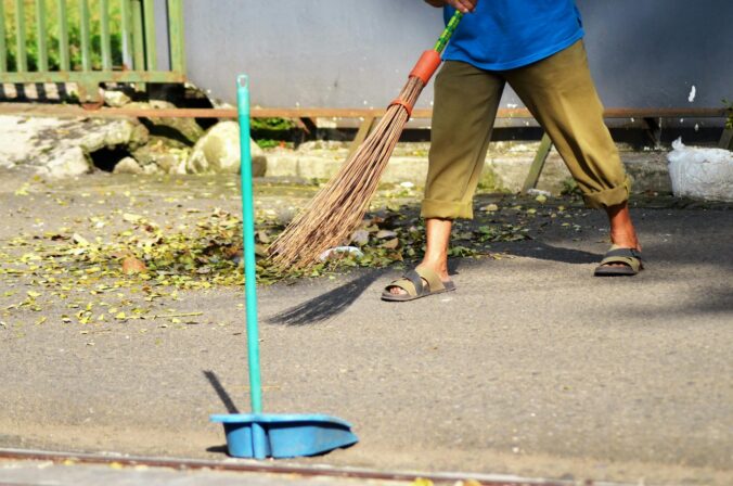 Sweeping Up is a story by Graham Lawrence. It is part of the Tales from the Village series. The picture shows a Thai woman sweeping up.